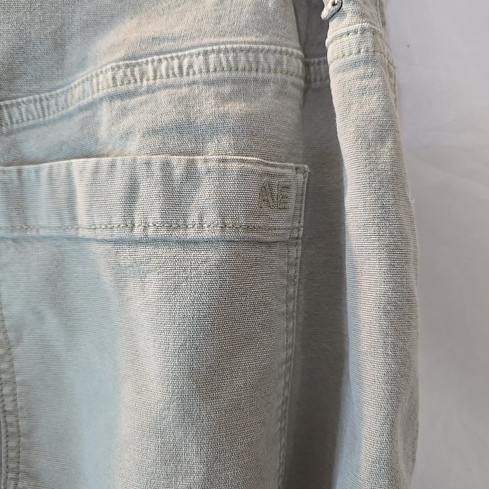 American Eagle Stretch Stovepipe Canvas Pants Green Sz 10 Long Festival Y2K - Picture 9 of 16